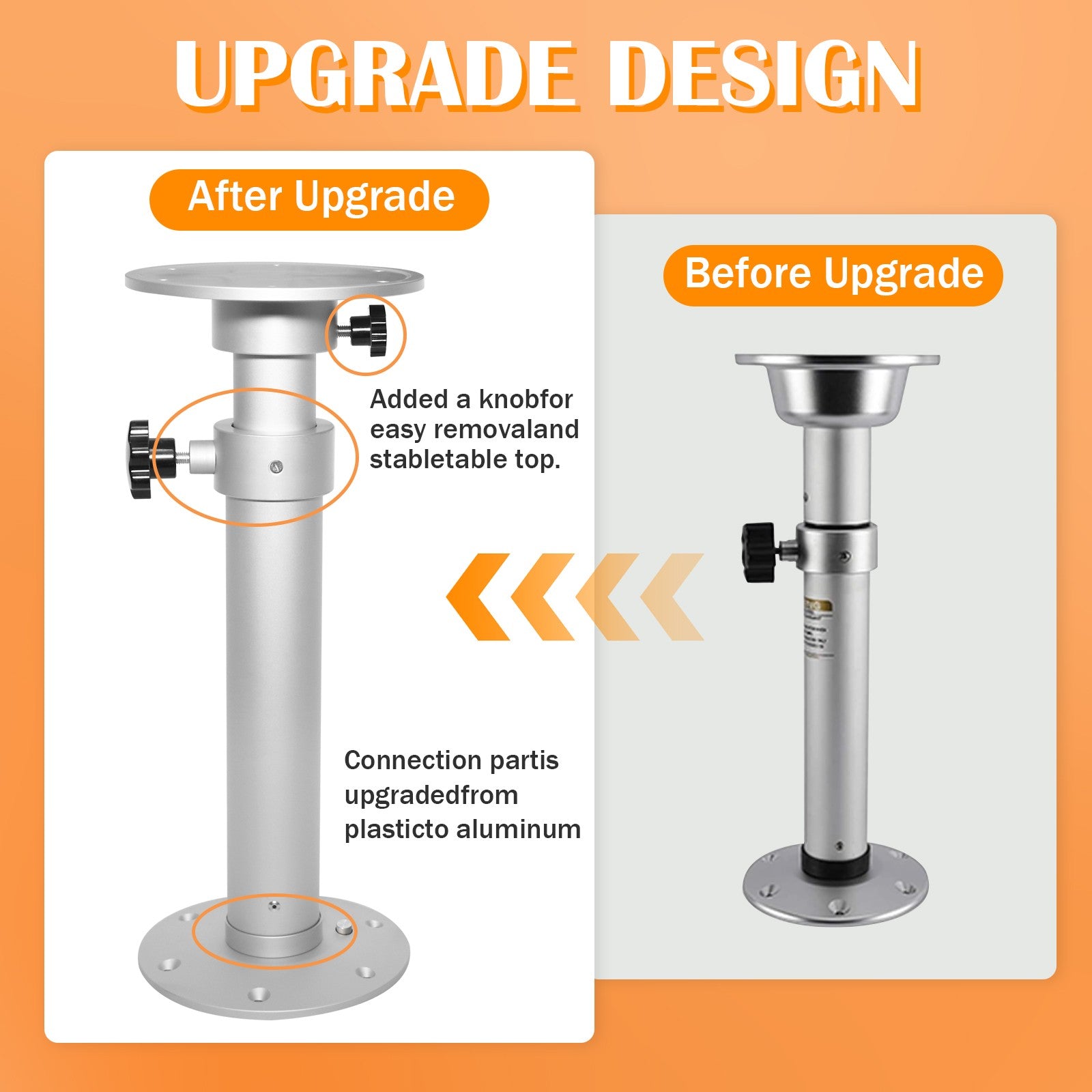 Table Pedestal Telescopic Furniture Leg for RV Marine Boat Caravan Motorhome