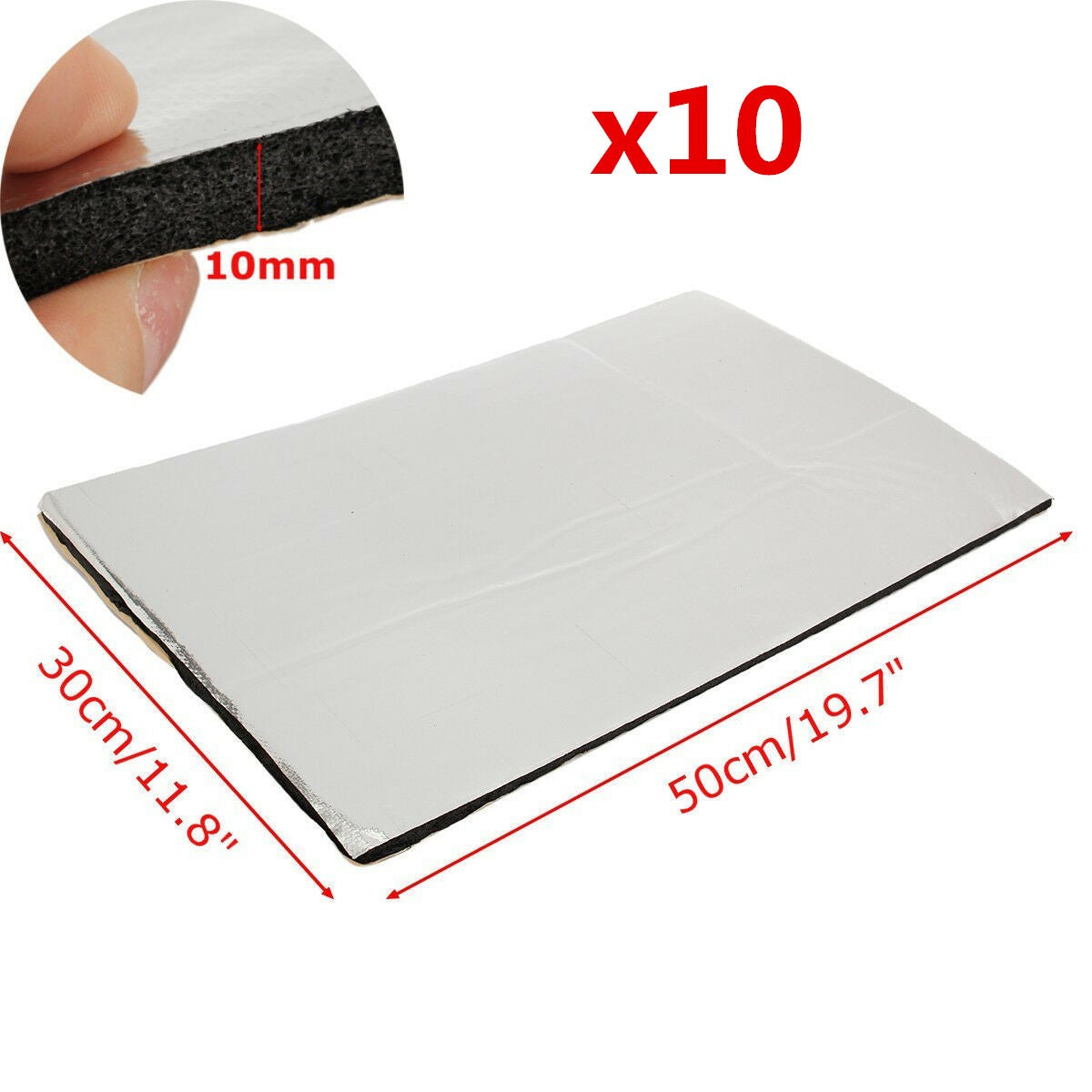 50x30CM Car Heat Insulation Shield Noise Deadening Sound Proofing Foam Deadener