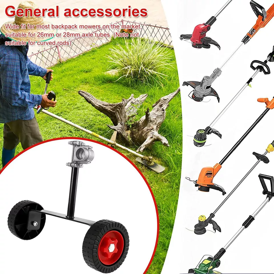 Universal String Trimmer Grass Eater Weed Cutter Adjustable Support Wheels Set