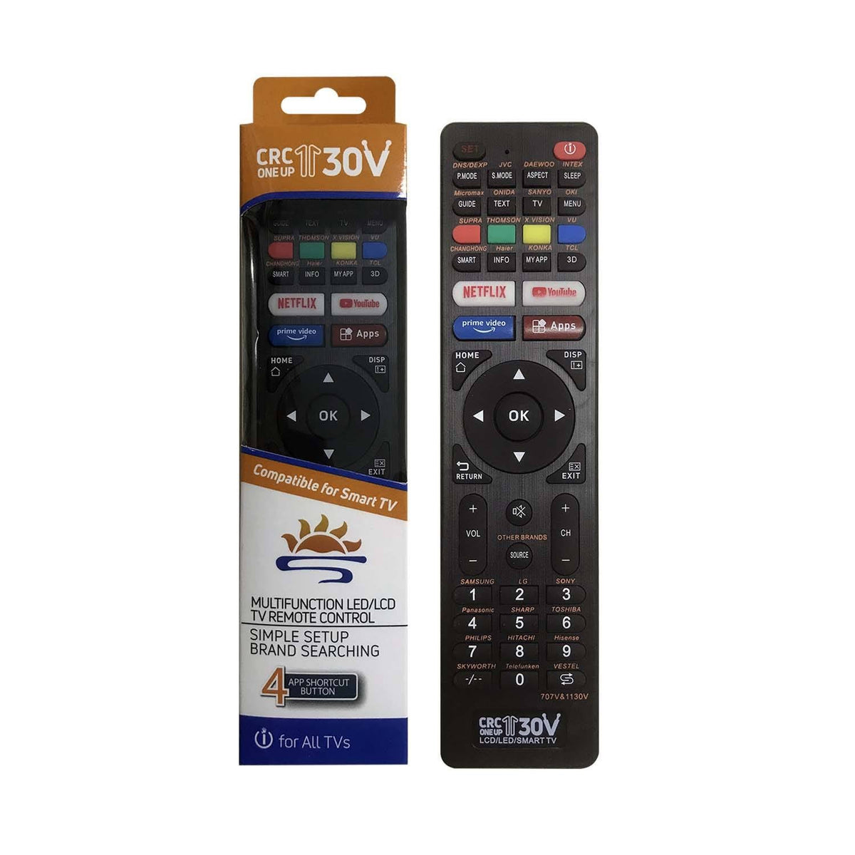 New Upgraded Universal TV Remote One Touch Keys for Samsung Panasonic TCL