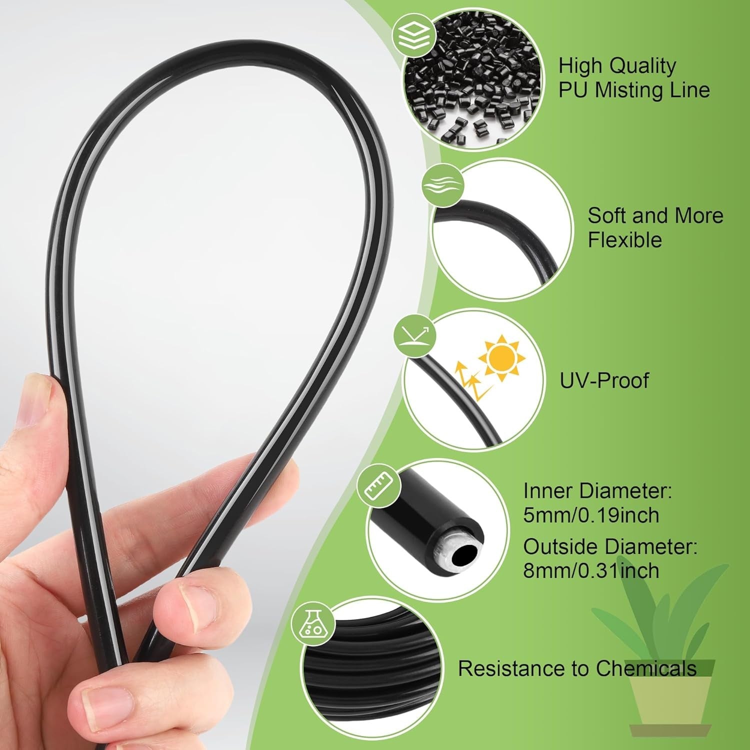 5M Adjustable Watering Irrigation Misting System Kit