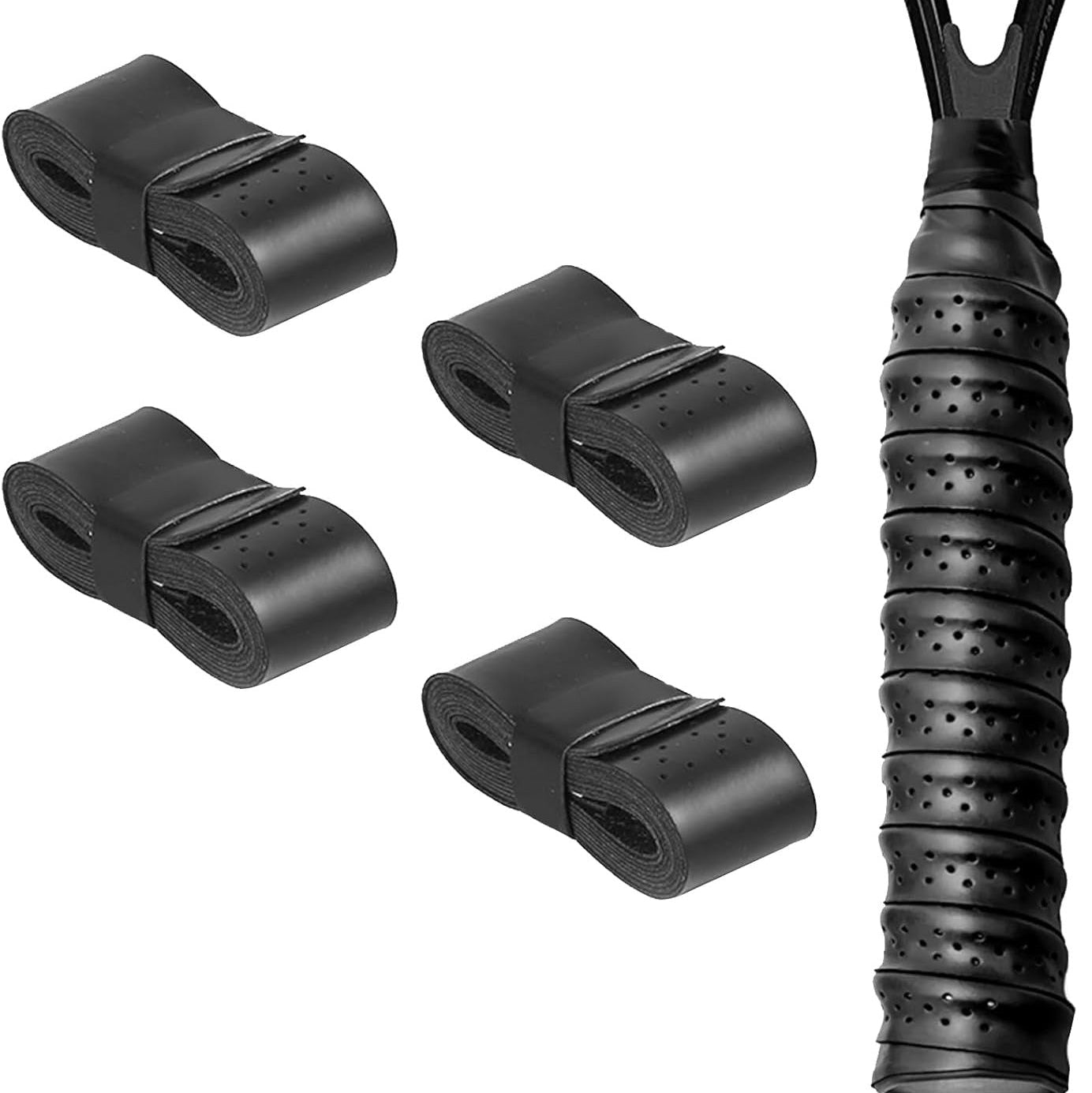 4Pcs Anti-Slip Badminton Grips Tennis Squash Racquet Over Grip Tape Sweatband