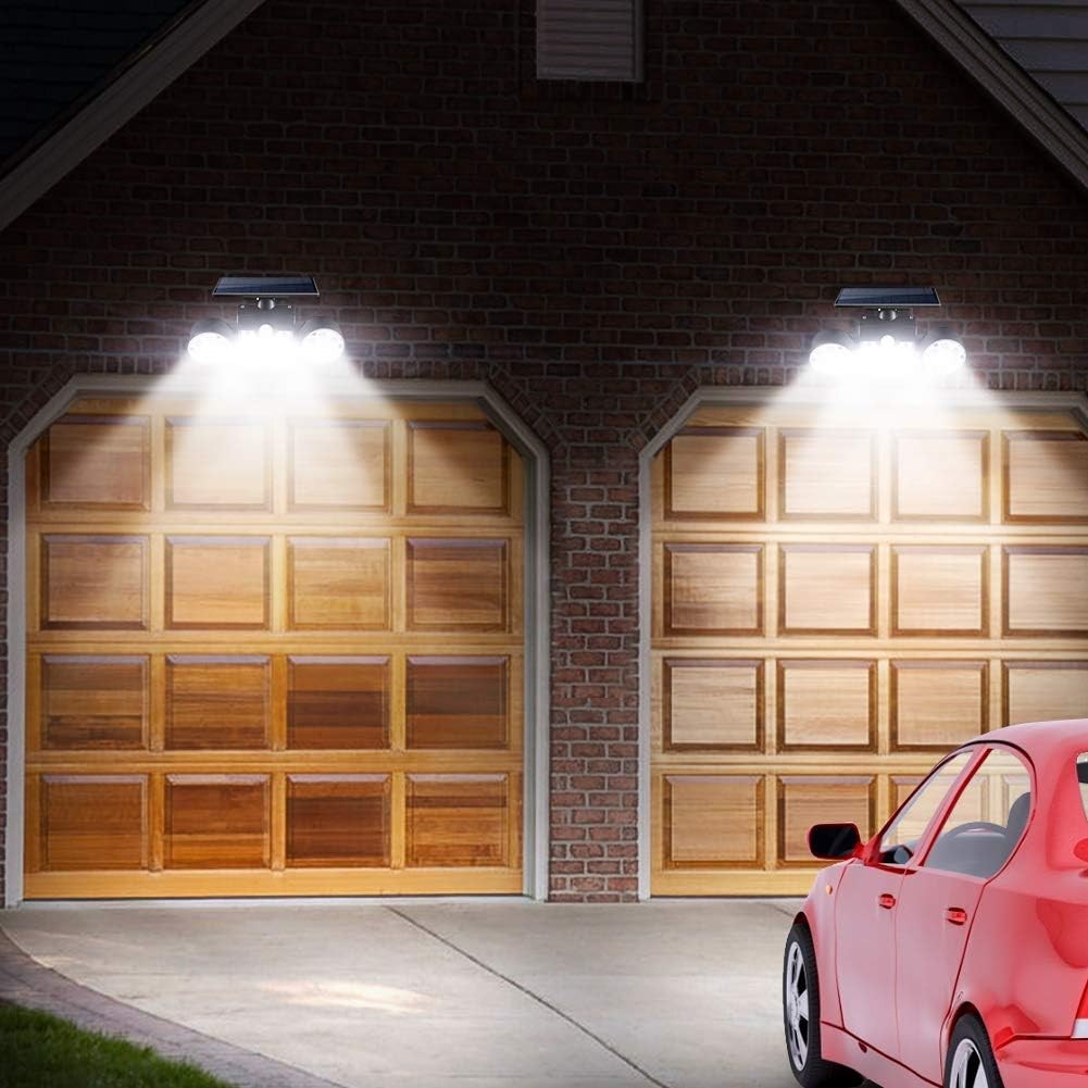Solar Lights Outdoor 30 LED Motion Sensor Wall Light Dual Head Rotatable IP65