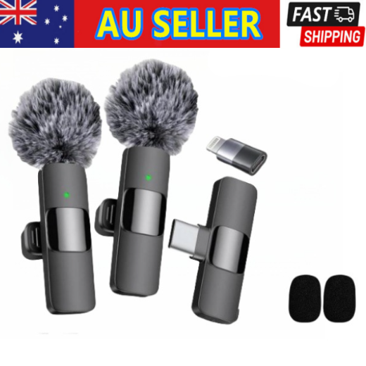 Microphone Dual Lapel Microphone for iPhone Ipad Android Pc