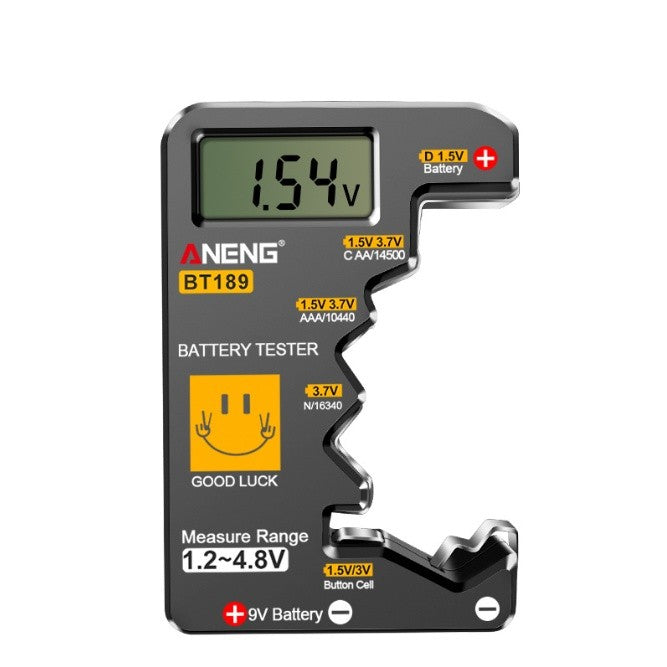 Battery Tester for AAA AA C D 9V F 6F22 1.5V/3V Button Batteries Detector LCD