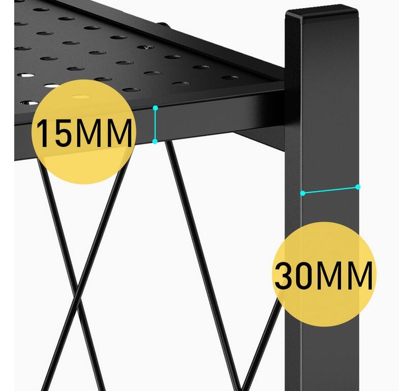 4 Tier Storage Shelf Wheel Rack Foldable Kitchen Organizer
