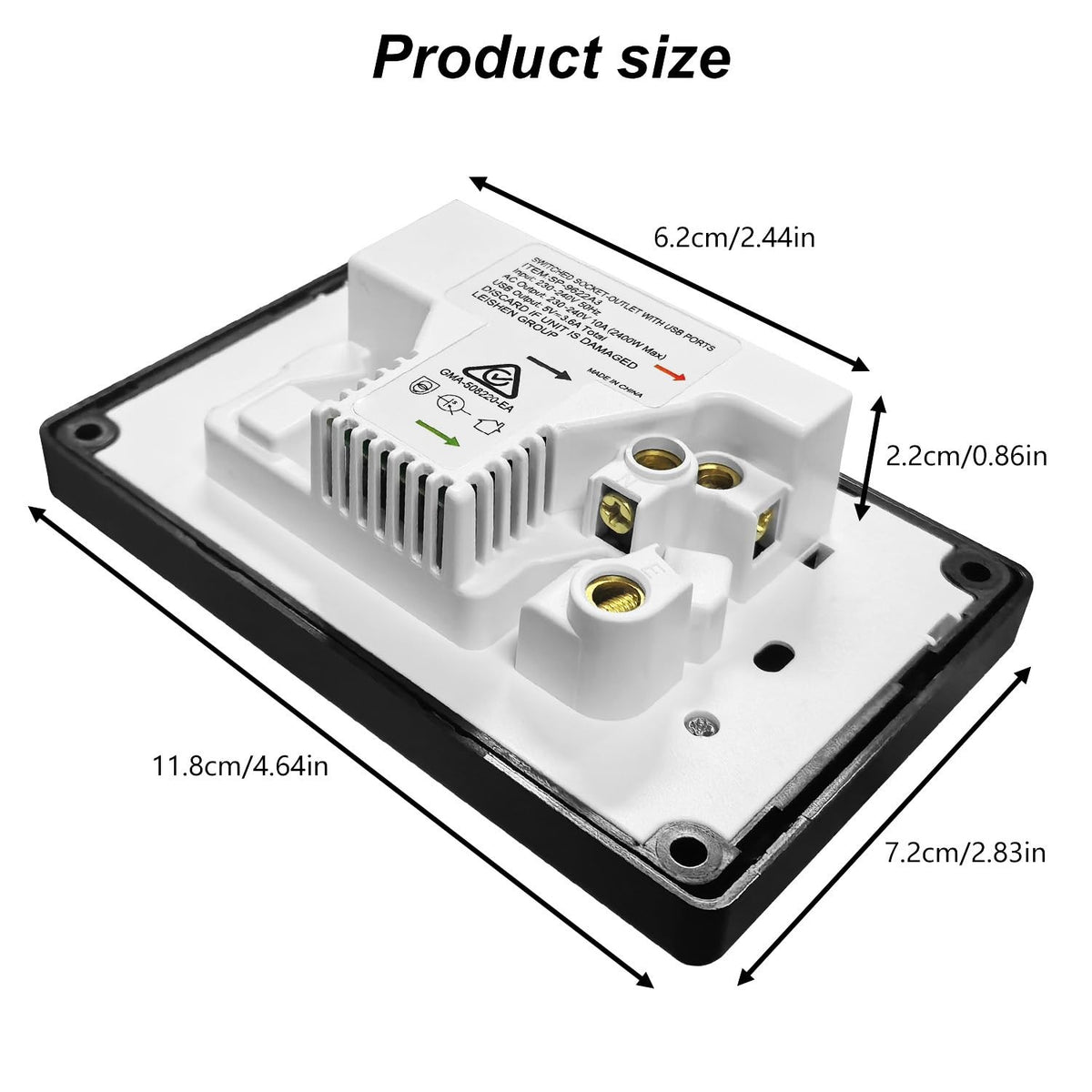 Double Power Point with 2 USB A and Type C, GPO Wall Outlet, Fast Charging 5V