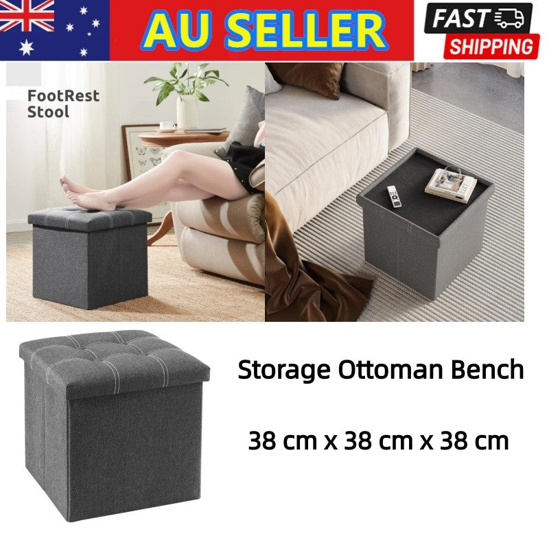 Folding Ottoman Storage Bench