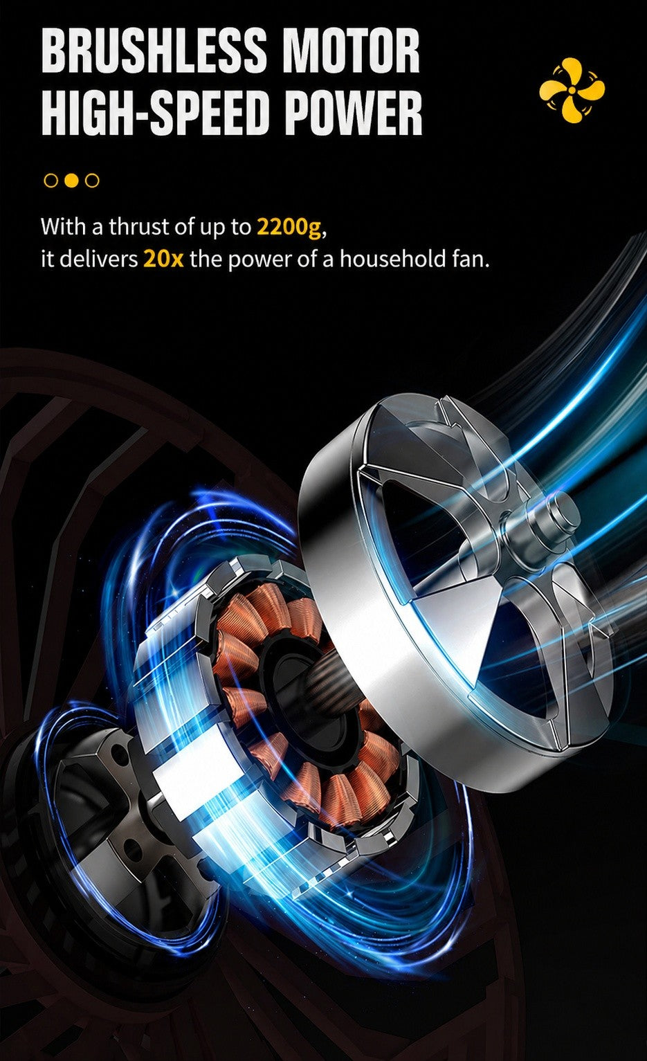 Turbo Jet Brushless Leaf Blower Violent Fan Compatible with Makita 18V Battery