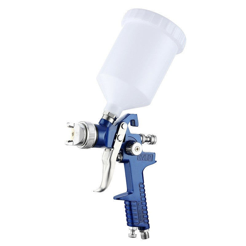 2Pcs HVLP Air Spray Gun Kit Pressure Paint Gravity Tool Blue Set