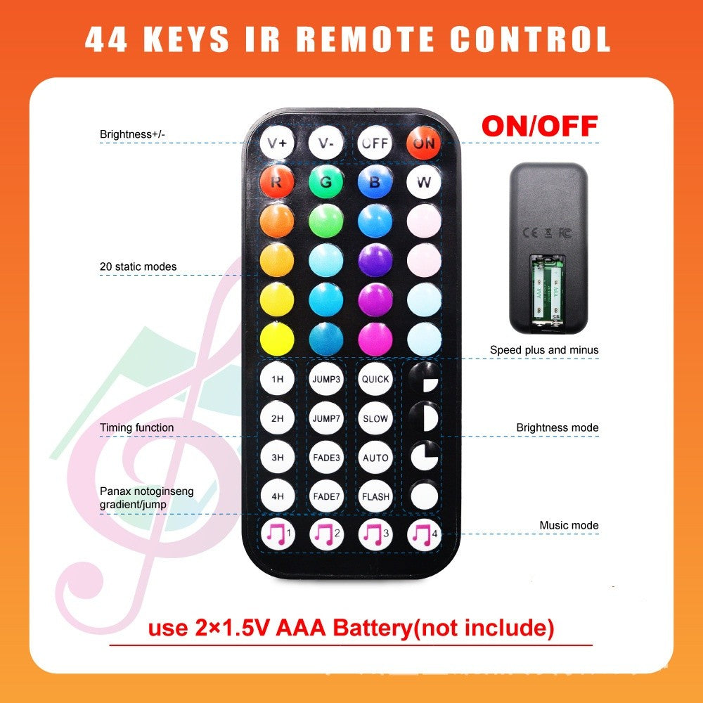 5M RGB Neon LED Strip Lights USB Music Sync