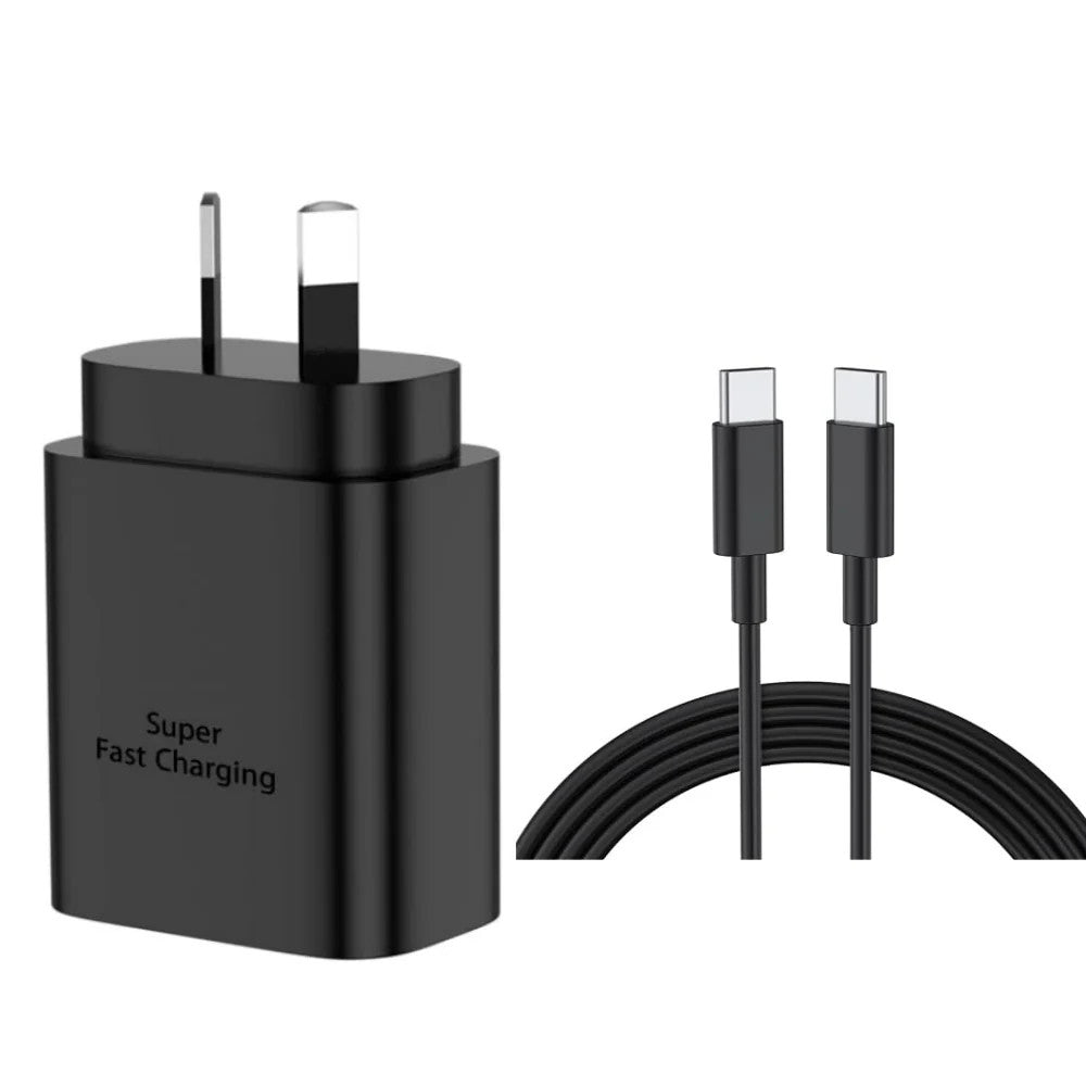 45W Fast USB Type C Charger + 1M Cable for Samsung Type C Android Phone Charging