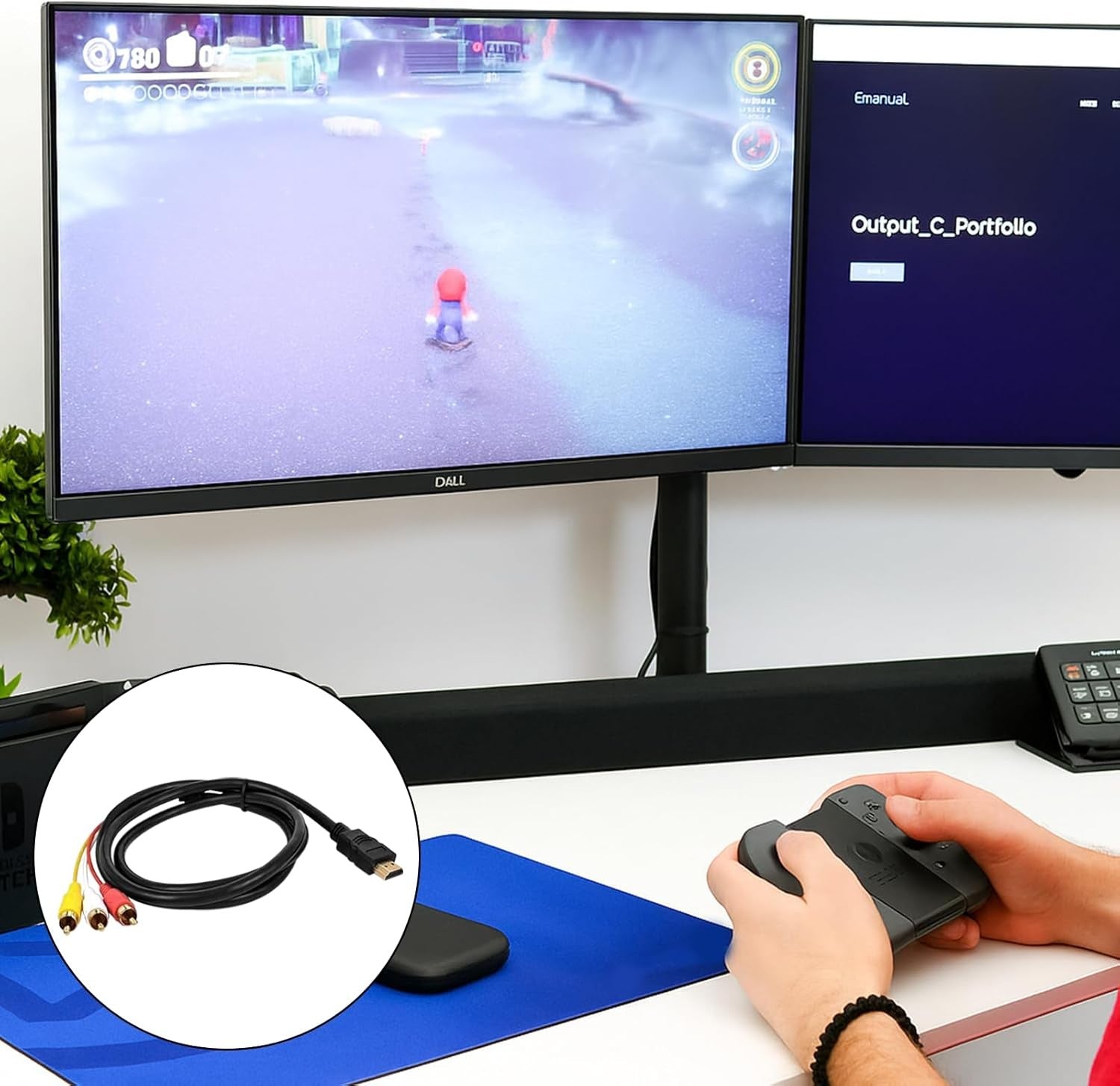 HDMI to 3 RCA Video Audio Converter Cable