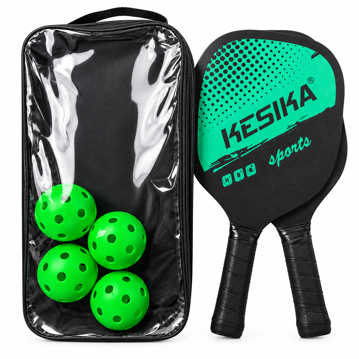 Pickleball Paddle Set 2pcs Paddles 4 Balls and Carry Bag