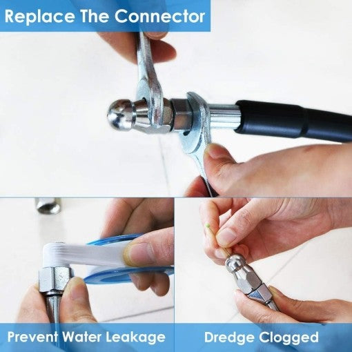 Sewer Jetter Nozzles Kit 30m Drain Cleaning Hose