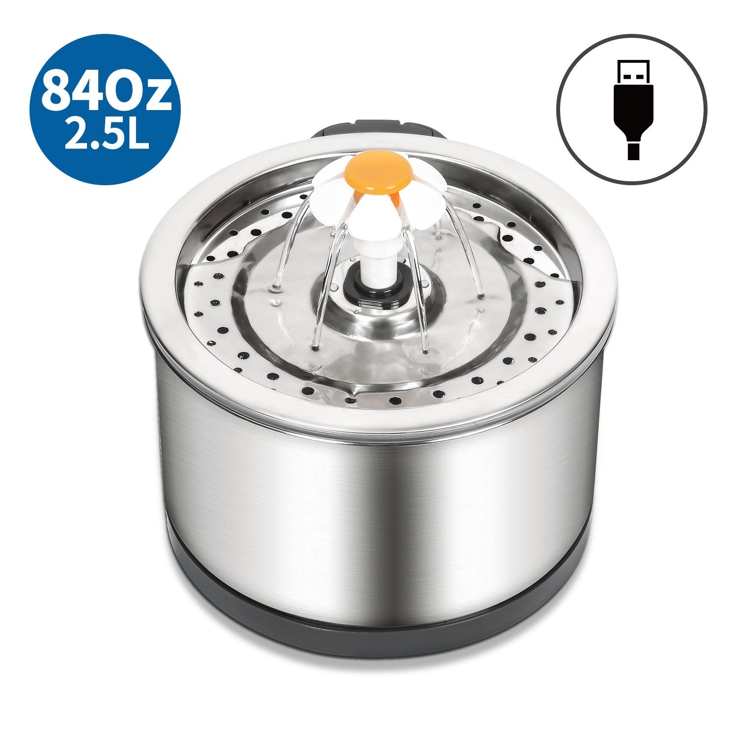 Cat Water Fountain Drinking Stainless Steel 2.5L for Dog