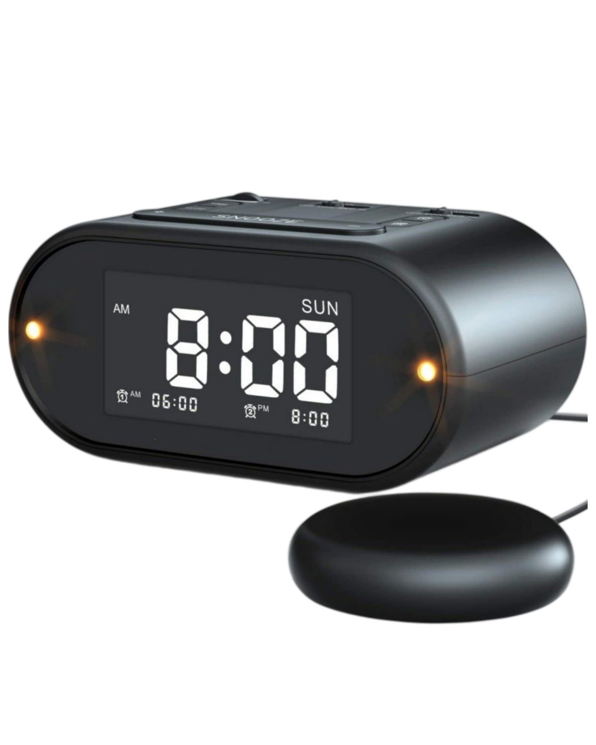 Super Loud Alarm Clock with Bed Shaker Flashing Light USB Charger for Heavy Sleepers