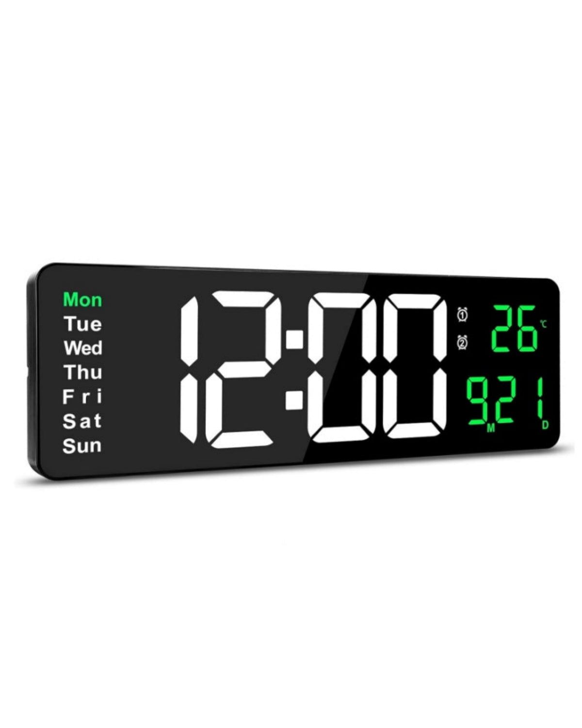 16 Inch Large Digital Wall Clock LED Display Alarm Clock with 2 Alarms Auto Dimmer