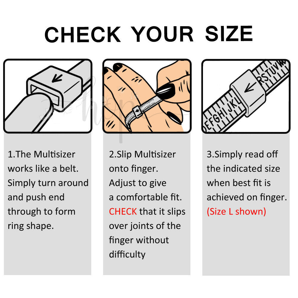 Ring Sizer for Women/Men Measurement Tool Adjuster Finger Sizes in AU UK US CA