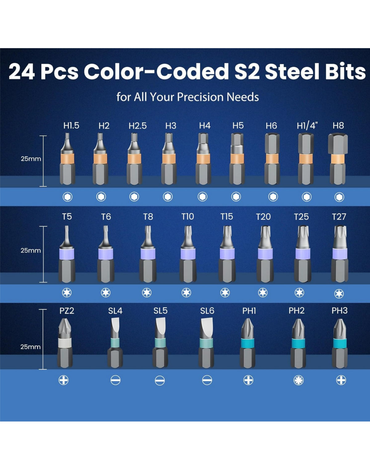 24 in 1 Magnetic Screwdriver Set