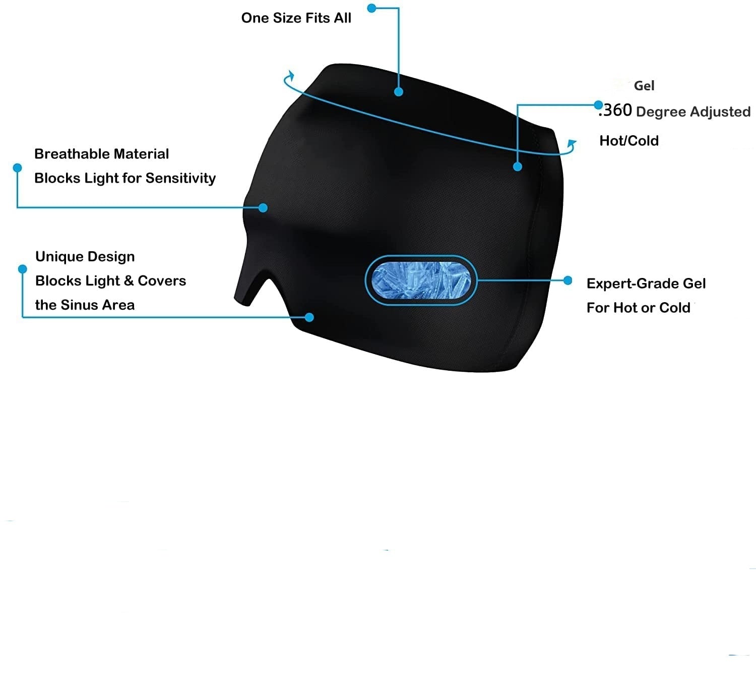 Reusable Cooling Cap Hat Ice Cooling Head Wrap 360°