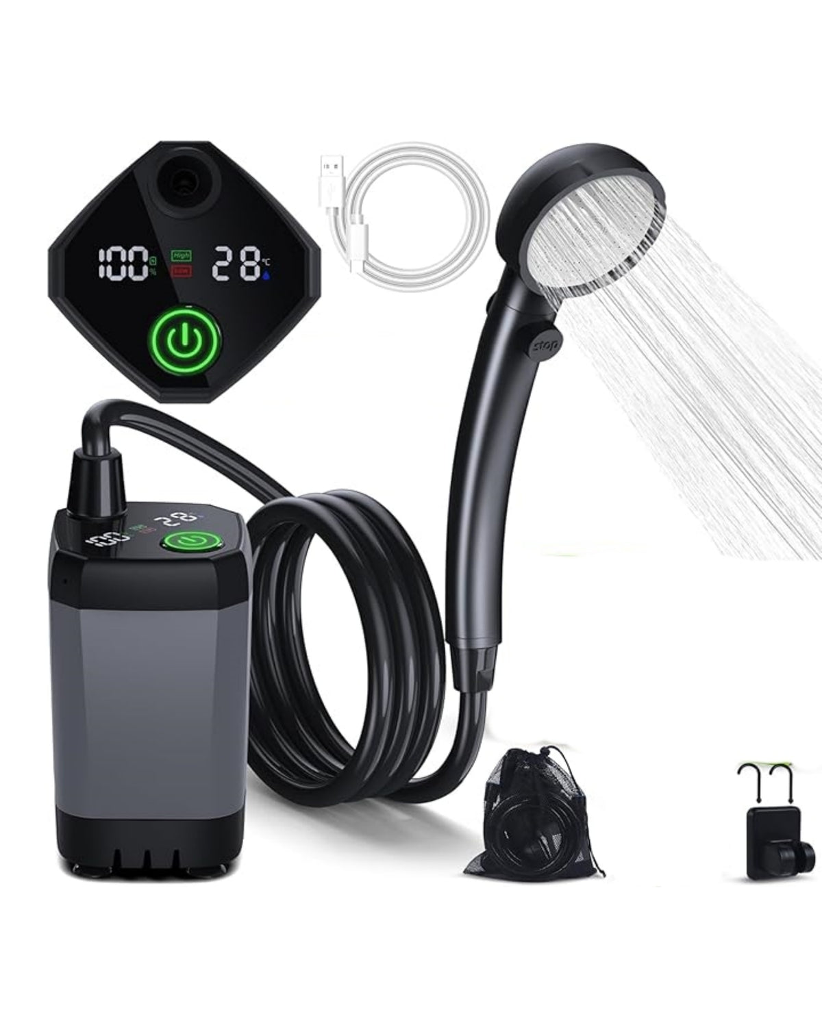 Rechargeable Camping Shower with Shower Head