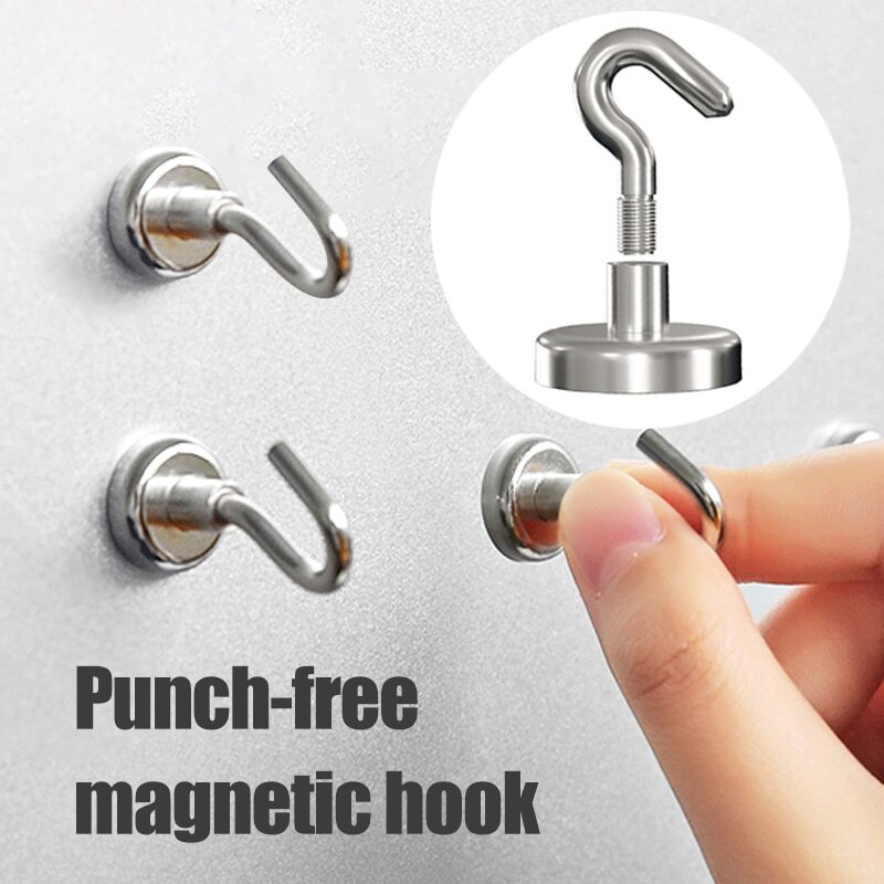 6x  32mm Magnetic Hooks Strong Refrigerator Kitchen Hanger Holder Rare Earth Magnet