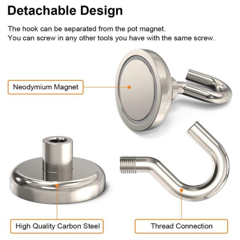 6x  32mm Magnetic Hooks Strong Refrigerator Kitchen Hanger Holder Rare Earth Magnet