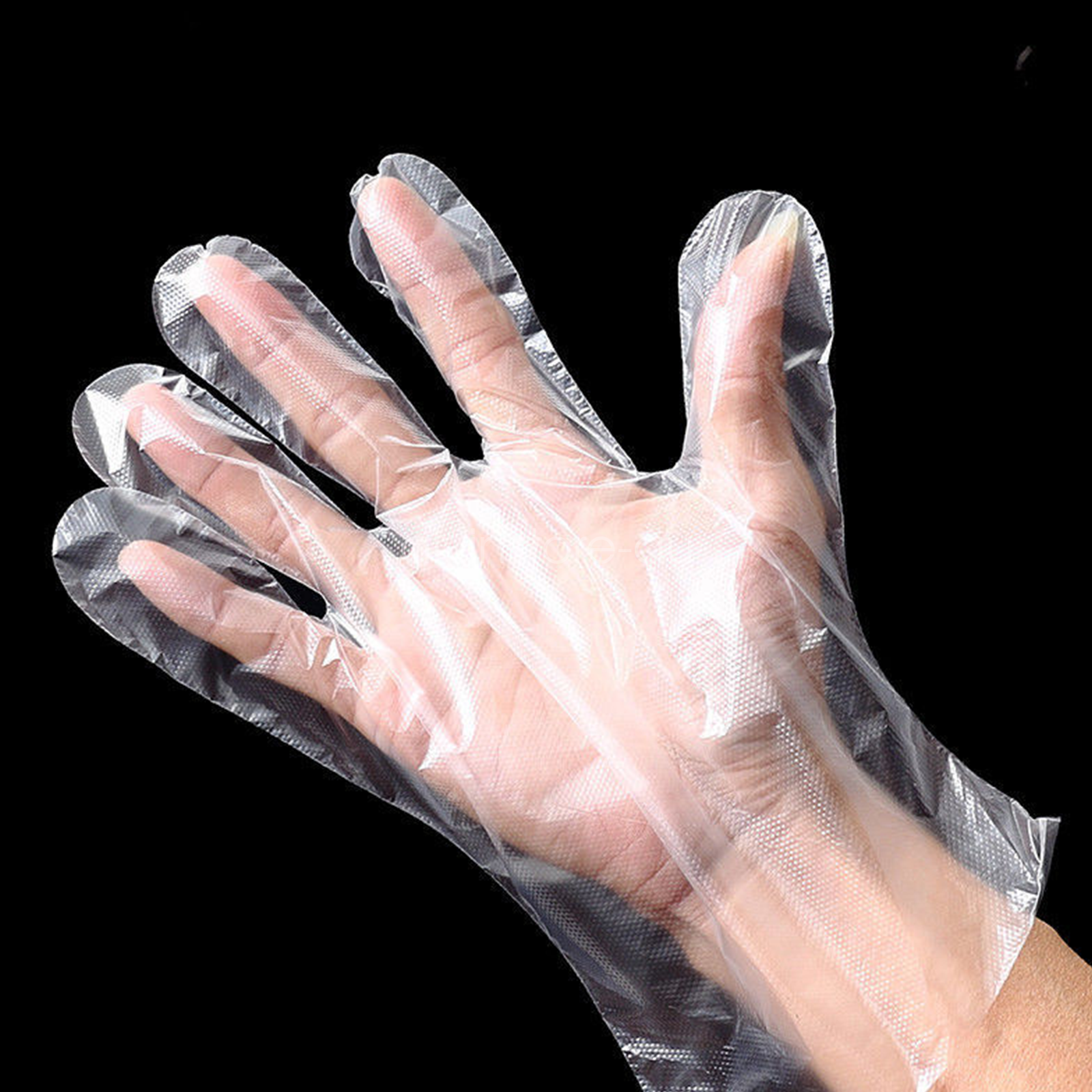 100pcs Disposable Plastic Gloves Transparent Food Handling Hygienic Clear Bulk