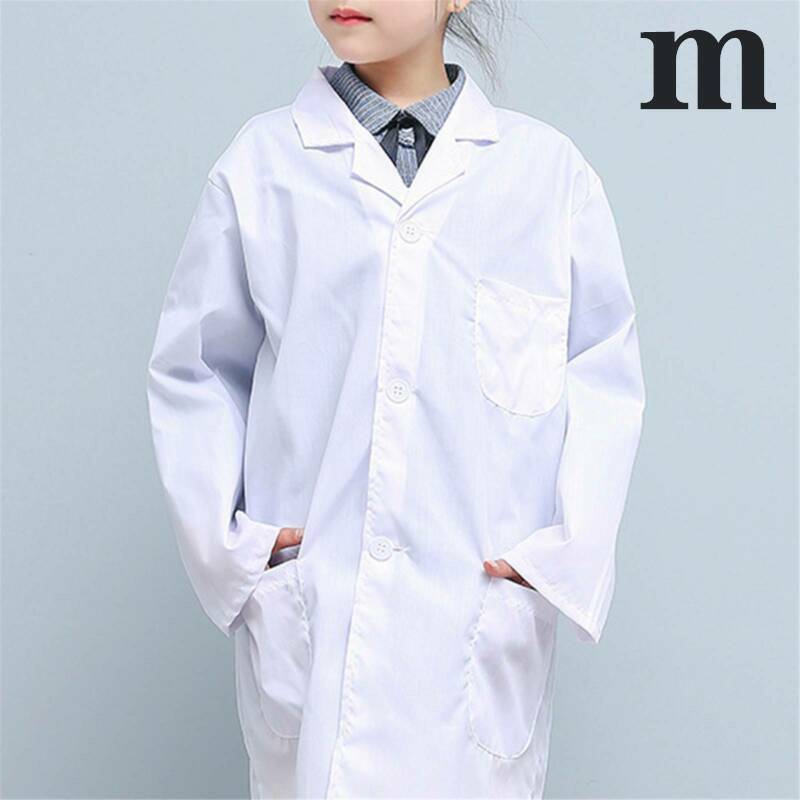 Kids White Lab Coat Doctors Scientist Children Fancy Dress Costume Girls Boys