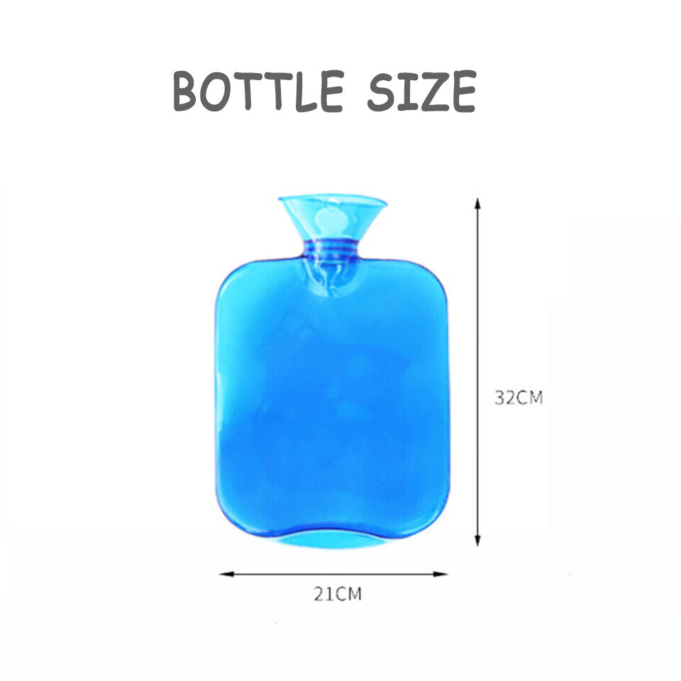 2L Hot Water Bottle Knitted Cover Warm Bag Relaxing Rubber Cute Winter Warmer