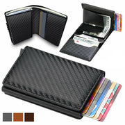 Credit Card Holder Leather Money Cash Wallet Clip RFID Blocking Purse