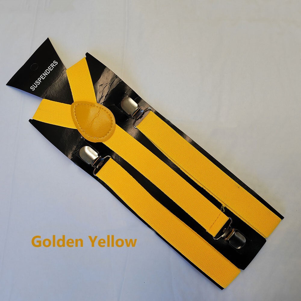 Mens Suspenders Braces Elastic Strong Adjustable Formal Wedding