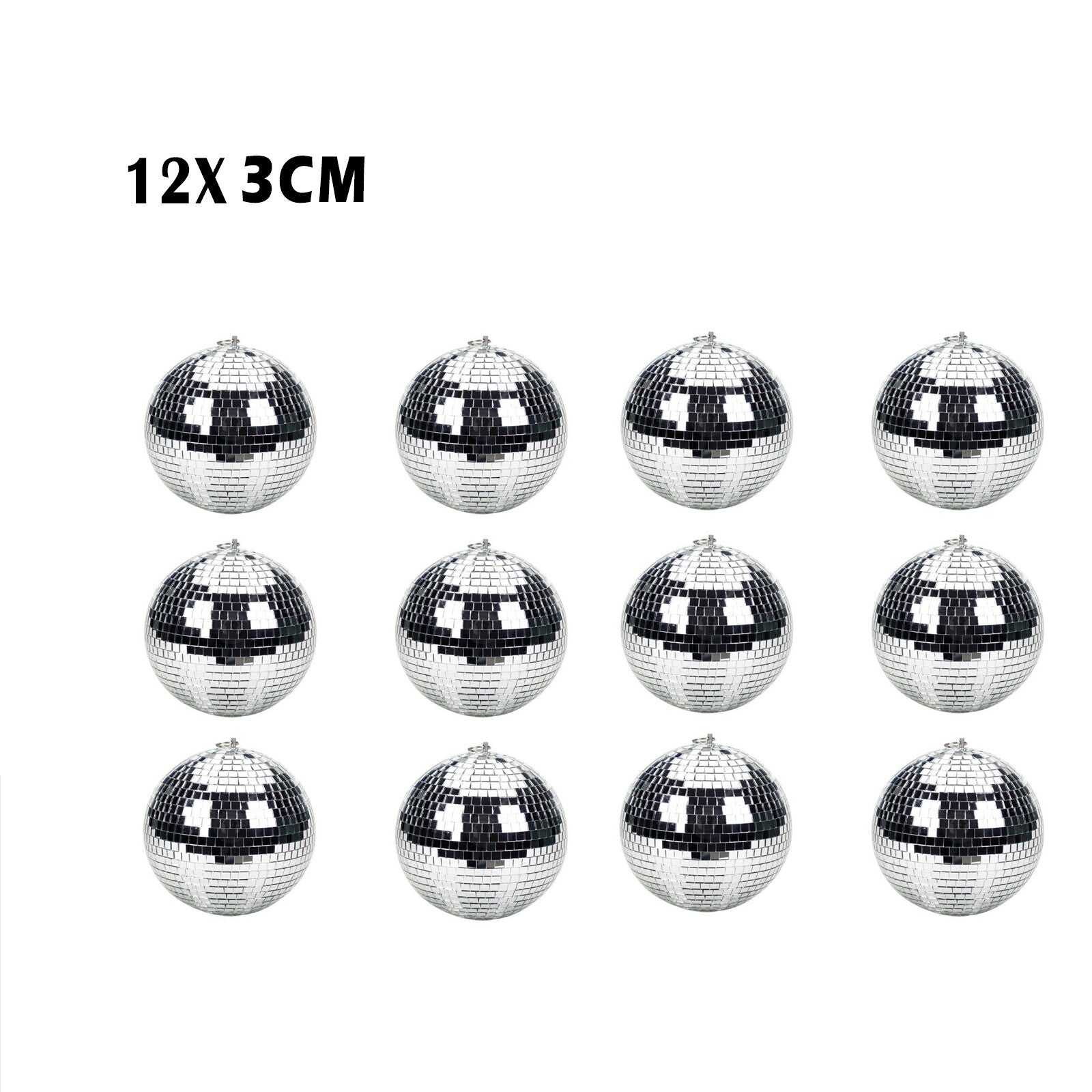 3/5/10/20cm Disco Mirror Ball DJ Light Silver Dance Party Stage Lighting Eve