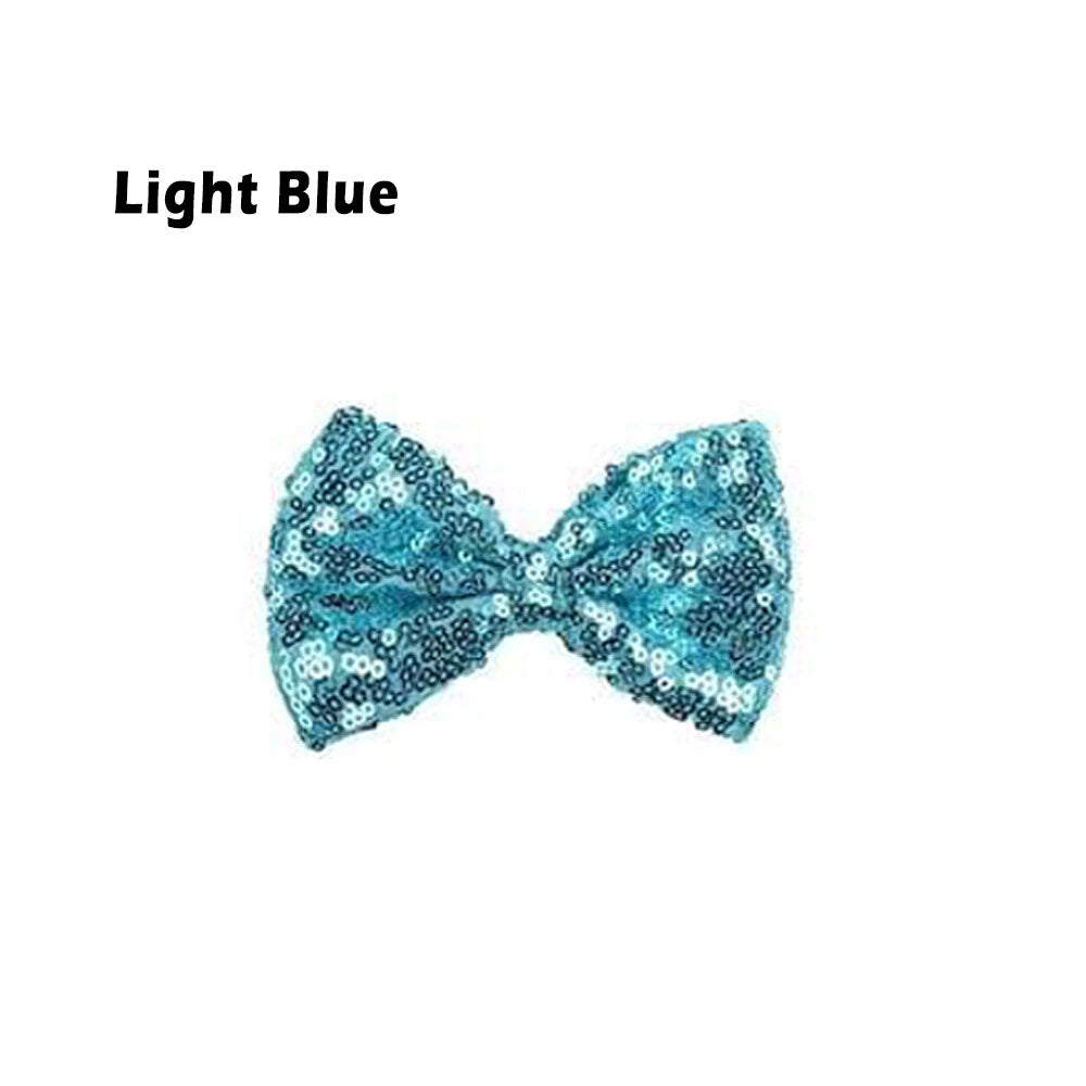 Glitter Sequin Clip-on Bowtie Men Women Boys Girls Bow Tie Party Dance Costume