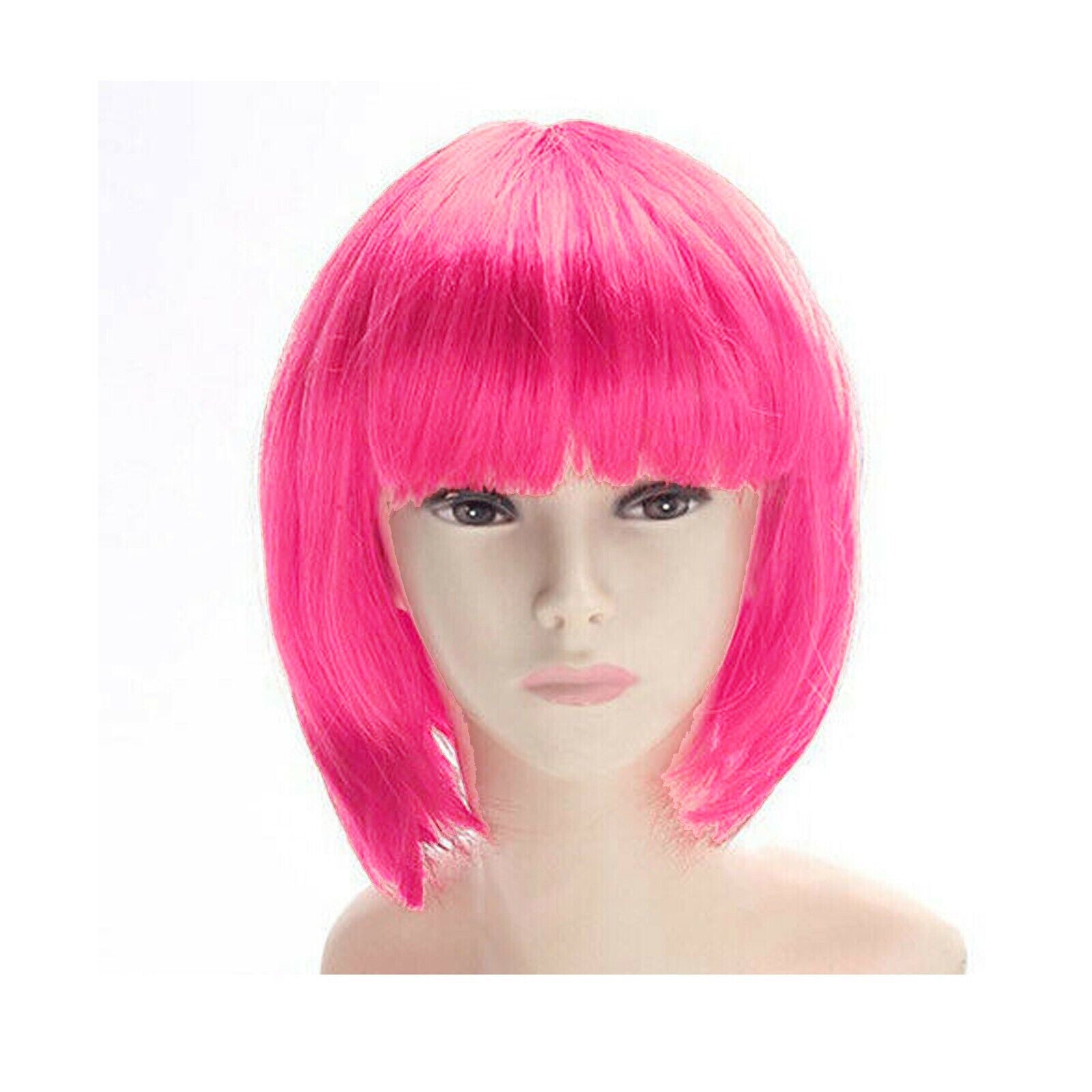 Womens Short Straight BOB Sleek Hair with bang Synthetic Cosplay Wig Wigs Party