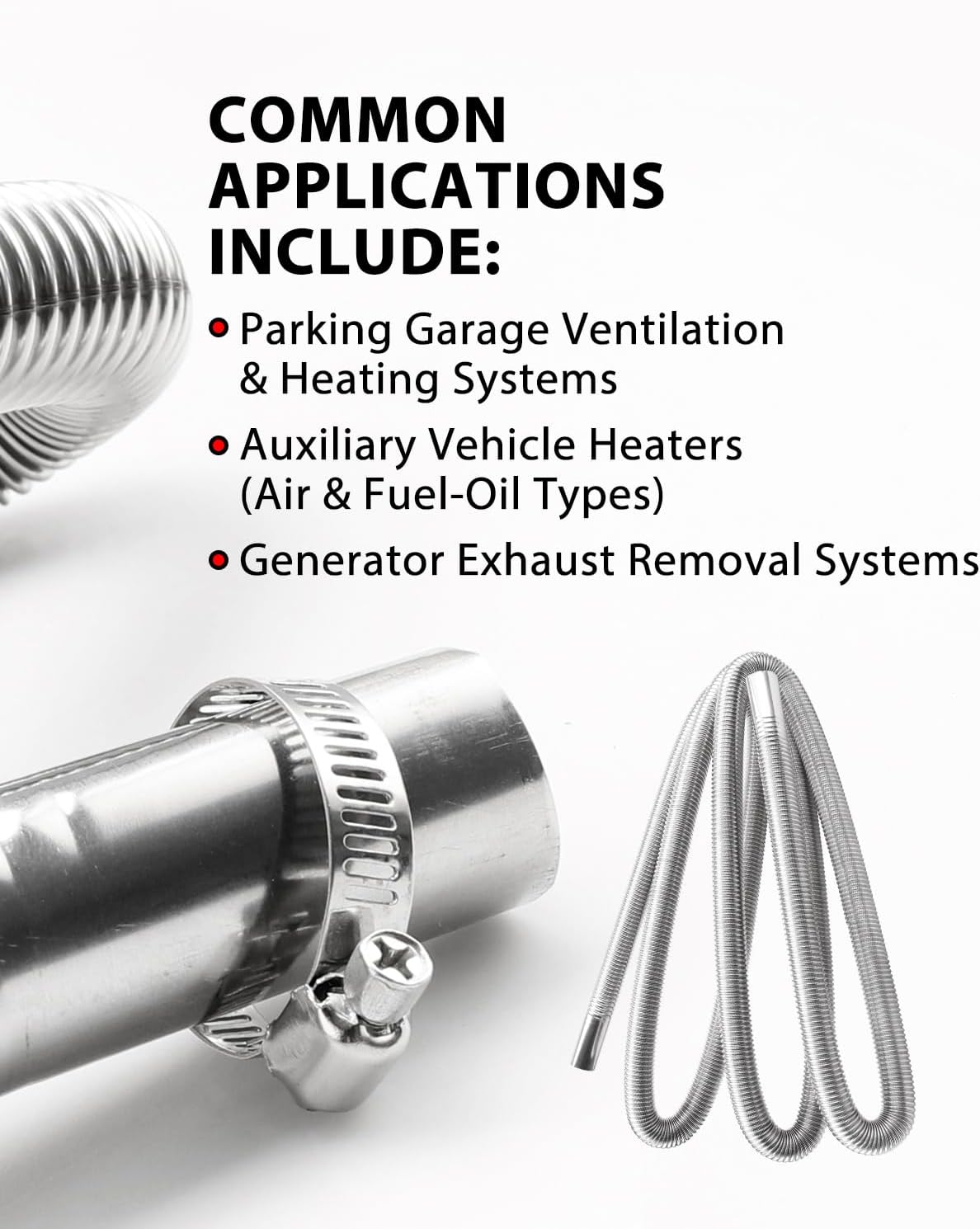300cm Air Diesel Parking Heater Stainless Steel Exhaust Pipe Tube Gas
