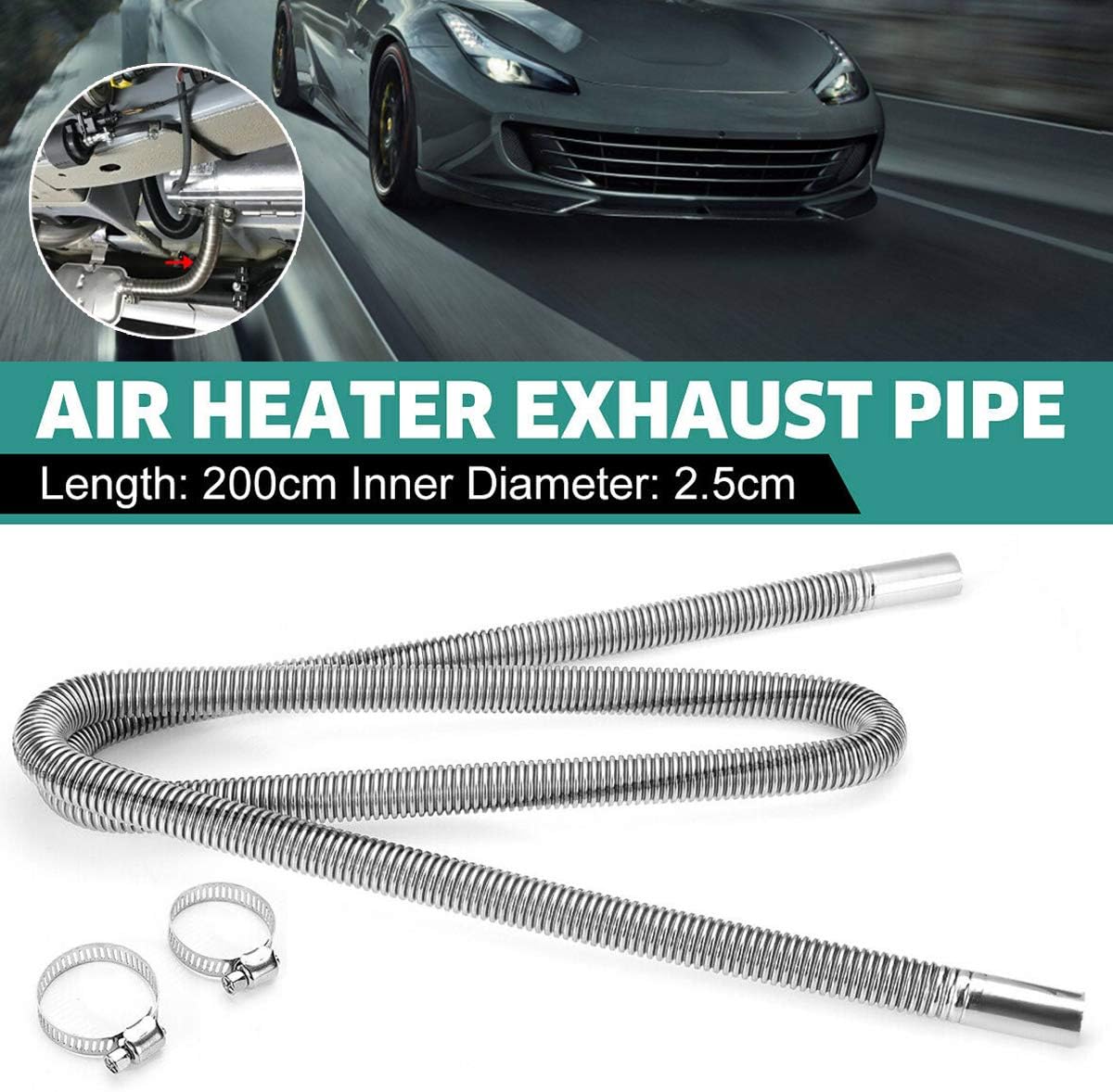 200cm Diesel Heater Exhaust Pipe Stainles Steel Hose