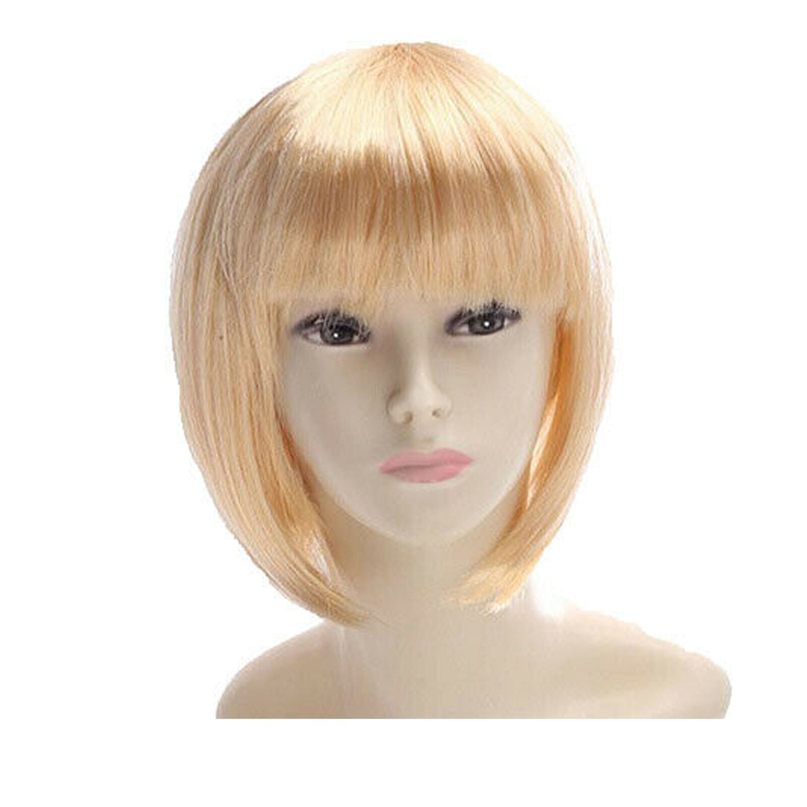 Womens Short Straight BOB Sleek Hair with bang Synthetic Cosplay Wig Wigs Party