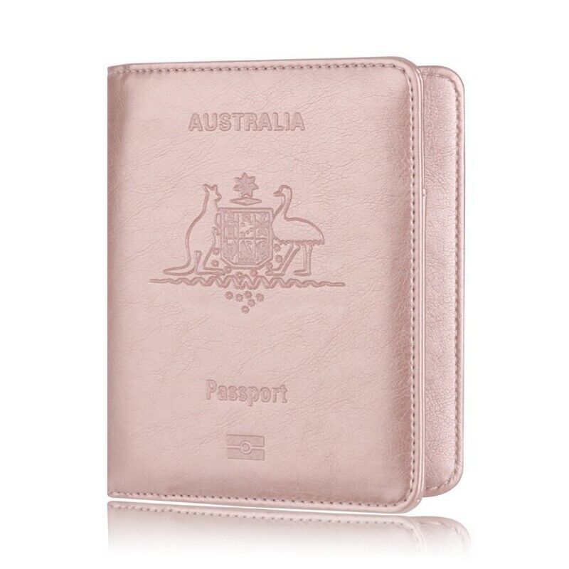 Slim Leather Travel Passport Pen Wallet Holder RFID Blocking ID Card Case Cover