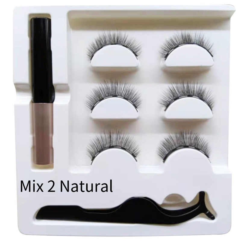 Magnetic False Eyelashes Natural Eye Lashes Extension Liquid Eyeliner Tweezer