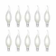 E14 Flame Tip Fancy Chandelier Candle Globes - Pack of 10 Frosted