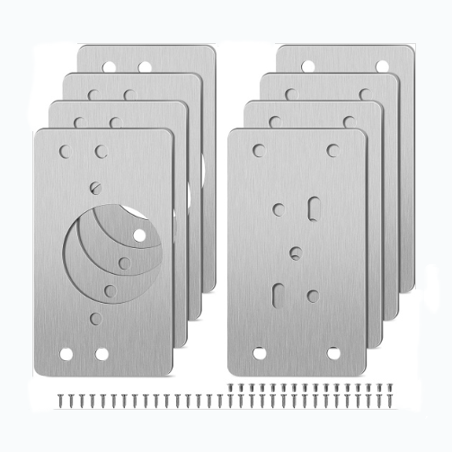8PCS Cabinet Door Hinge Repair Plate with Screws