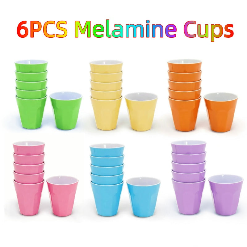 300ML Melamine Cups, Set of 6 Kids Children Dishwasher Safe, BPA Free