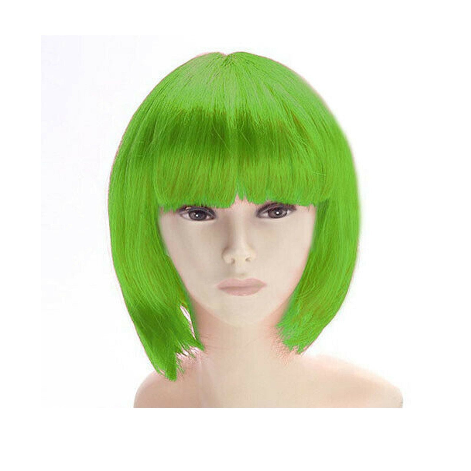 Womens Short Straight BOB Sleek Hair with bang Synthetic Cosplay Wig Wigs Party