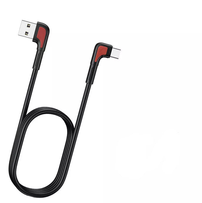 PD 65W Fast Charging Data Cable USB A to USB C 90 Degree USB to Type C Charging