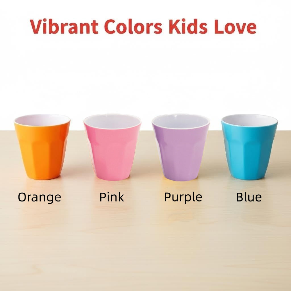 300ML Melamine Cups, Set of 6 Kids Children Dishwasher Safe, BPA Free