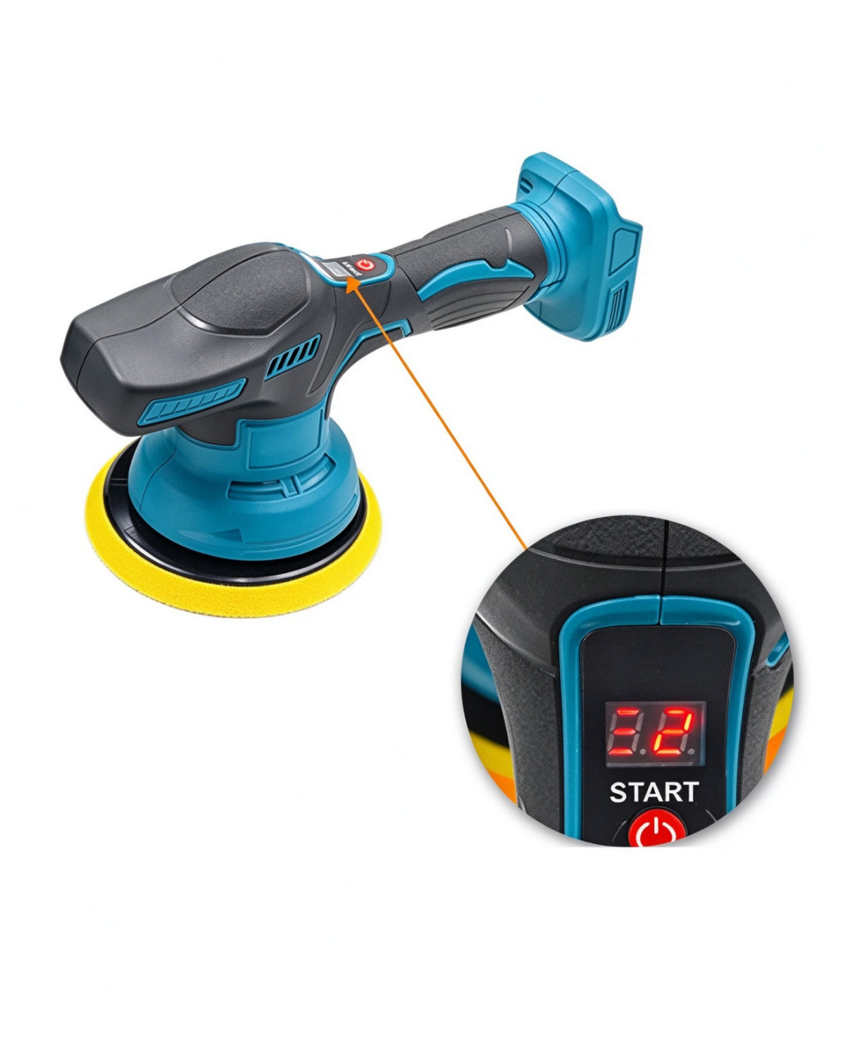 (No Battery)8 Speed 5500RPM Brushless Cordless Car Buffer Polisher for Makita 18V Battery