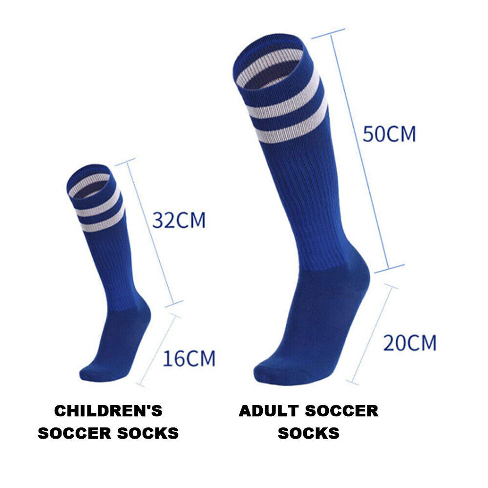 Kids Adult High Knee Soccer Football Socks