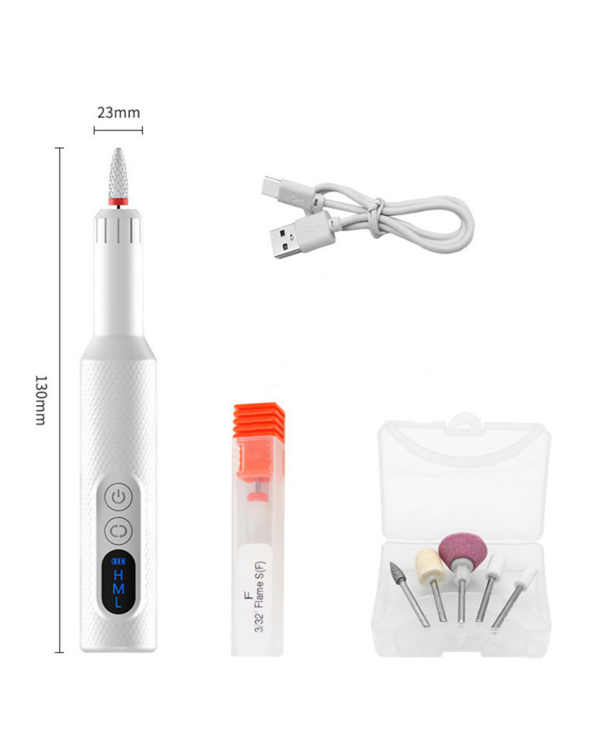 Nail Drill Cordless Electric Files for Gel Nails Manicure Kit Rechargeable Wireless Drill Machine Grinder